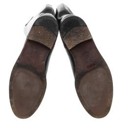 Pre Owned Louis Vuitton Black Leather Mid Calf Boots Size 36.5