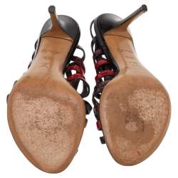 Pre Owned صندل لوي فيتون جلد لامع بني بسيور مقاس 37.5