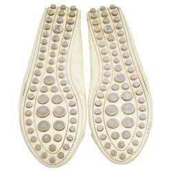 Louis Vuitton Cream Patent Leather Oxford Ballet Flats Size 39.5