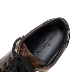 مملوكة مسبقًا حذاء رياضي لوي فيتون فرونت رو جلد لامع وكانفاس مونوغرامي مقاس 40