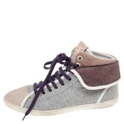 Louis Vuitton Multicolor Monogram Nubuck Leather & Knit Fabric Brea Sneaker Boots Size 36.5