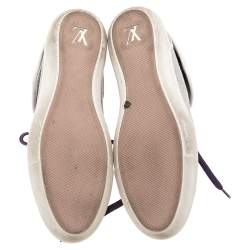 Louis Vuitton Multicolor Monogram Nubuck Leather & Knit Fabric Brea Sneaker Boots Size 36.5