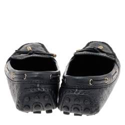 Louis Vuitton Black Monogram Empreinte Leather Gloria Loafers Size 38