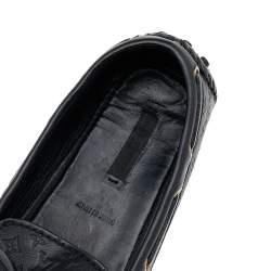 Louis Vuitton Black Monogram Empreinte Leather Gloria Loafers Size 38