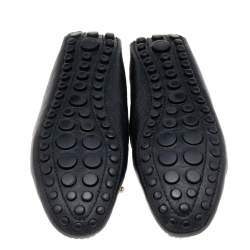 Louis Vuitton Black Monogram Empreinte Leather Gloria Loafers Size 38