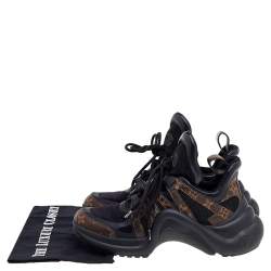 Louis Vuitton Black/Brown Mesh and Monogram Canvas LV Archlight Sneakers Size 38.5