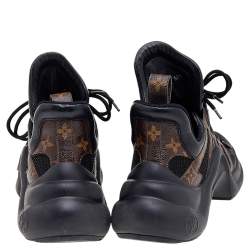 Louis Vuitton Black/Brown Mesh and Monogram Canvas LV Archlight Sneakers Size 38.5