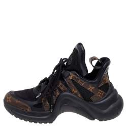 Louis Vuitton Black/Brown Mesh and Monogram Canvas LV Archlight Sneakers Size 38.5