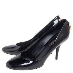 Pre Owned Louis Vuitton Black Patent Leather Oh Really! Platform Pumps Size 37.5