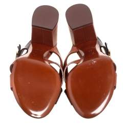Pre Owned Louis Vuitton Brown Monogram Canvas and Leather Horizon Mule Sandals Size 37