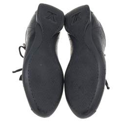 Louis Vuitton Black Monogram Perforated Leather Low Top Sneakers Size 38.5