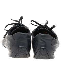 Louis Vuitton Black Monogram Perforated Leather Low Top Sneakers Size 38.5