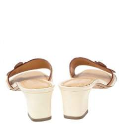 Louis Vuitton Multicolore Monogram Canvas and Leather Trim Flower Embellished Slide Sandals Size 41