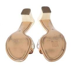Louis Vuitton Multicolore Monogram Canvas and Leather Trim Flower Embellished Slide Sandals Size 41