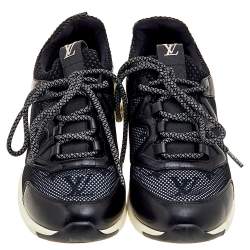 Louis Vuitton Black Leather And Mesh Low Top Sneakers Size 37