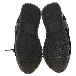 Pre Owned Louis Vuitton Black/Brown Monogram Mesh And Suede Run Away  Sneakers Size 38.5