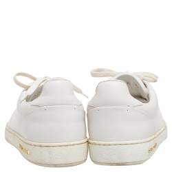 مملوكة مسبقًا حذاء رياضي لوي فيتون فرونترو جلد أبيض منخفض من أعلى مقاس 37