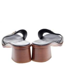 مملوكة مسبقًا Louis Vuitton Brown Monogram Canvas Lock It Mule Sandals Size 38