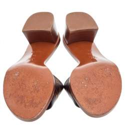 مملوكة مسبقًا Louis Vuitton Brown Monogram Canvas Lock It Mule Sandals Size 38
