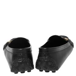 مملوكة مسبقًا Louis Vuitton Black Leather Oxford Slip-On Loafers Size 37.5