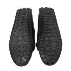 مملوكة مسبقًا Louis Vuitton Black Leather Oxford Slip-On Loafers Size 37.5