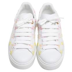 Louis Vuitton White Monogram  Leather Time Out Sneakers Size 37
