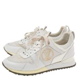 Louis Vuitton White Leather and Mesh Run Away Low-Top Sneakers Size 38.5
