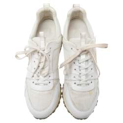 Louis Vuitton White Leather and Mesh Run Away Low-Top Sneakers Size 38.5