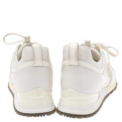 Louis Vuitton White Leather and Mesh Run Away Low-Top Sneakers Size 38.5