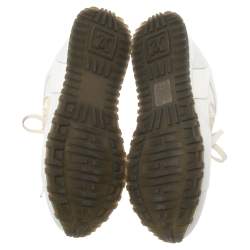 Louis Vuitton White Leather and Mesh Run Away Low-Top Sneakers Size 38.5