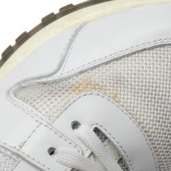 Louis Vuitton White Leather and Mesh Run Away Low-Top Sneakers Size 38.5