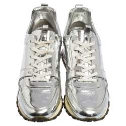 Louis Vuitton Silver Patent Leather Runaway Sneakers Size 38