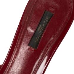 مملوكة مسبقًا Louis Vuitton Red Canvas and Leather Trim Slide Sandals Size 41
