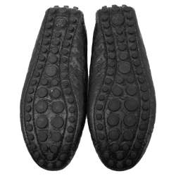 Pre Owned Louis Vuitton Black Monogram Empreinte Leather Gloria Flat Loafers Size 35.5