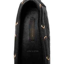 Pre Owned Louis Vuitton Black Monogram Empreinte Leather Gloria Flat Loafers Size 35.5