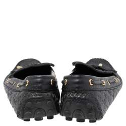 Pre Owned Louis Vuitton Black Monogram Empreinte Leather Gloria Flat Loafers Size 35.5