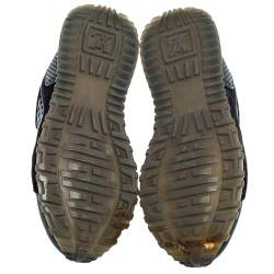 Pre Owned Louis Vuitton Black Leather And Suede Run Away Sneakers Size 36