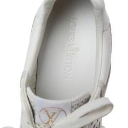 Louis Vuitton White Perforated Leather and Suede Run Away Sneakers Size 39