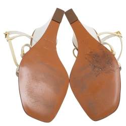 Pre Owned Louis Vuitton Brown/Beige Patent Leather Capricieuse Monogram Wedge Sandals Size 41