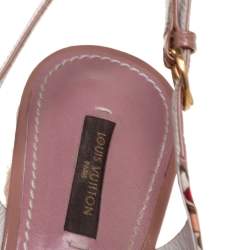 Pre Owned Louis Vuitton Multicolor Floral Printed Silk Olivia Espadrille Wedge Slingback Sandals Size 41