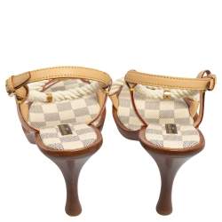 Pre Owned صندل لوي فيتون جلد وحبل أوف وايت مقاس 41