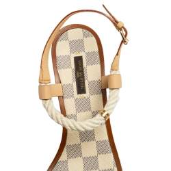 Pre Owned صندل لوي فيتون جلد وحبل أوف وايت مقاس 41