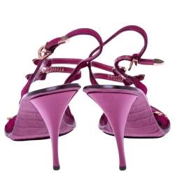 Louis Vuitton Pink Pony Hair Buckle Ankle Strap Sandals Size 41