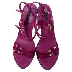 Louis Vuitton Pink Pony Hair Buckle Ankle Strap Sandals Size 41