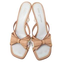 Pre Owned صندل لوي فيتون  نعل روكي فيونكة جلد وكانفاس مونوغرامي متعدد الألوان مقاس 41