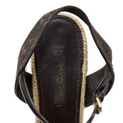 مملوكة مسبقًا Louis Vuitton Monogram Idylle Canvas Majorca Espadrille Wedge Sandals Size 38