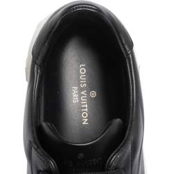 Pre Owned Louis Vuitton Black Leather Timeout Sneakers Size 38.5