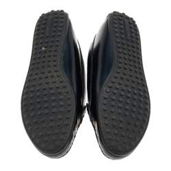 Pre Owned Louis Vuitton Black Leather Slip on Loafers Size 37