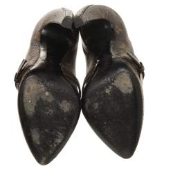 مملوكة مسبقًا Louis Vuitton Brown Monogram Coated Canvas And Leather Mary Jane Pumps Size 36