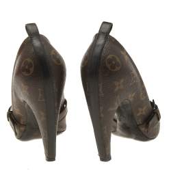 مملوكة مسبقًا Louis Vuitton Brown Monogram Coated Canvas And Leather Mary Jane Pumps Size 36